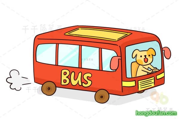 8辆卡通小汽车!开汽车开公共汽车要如何画-红豆饭小学生简笔画大全