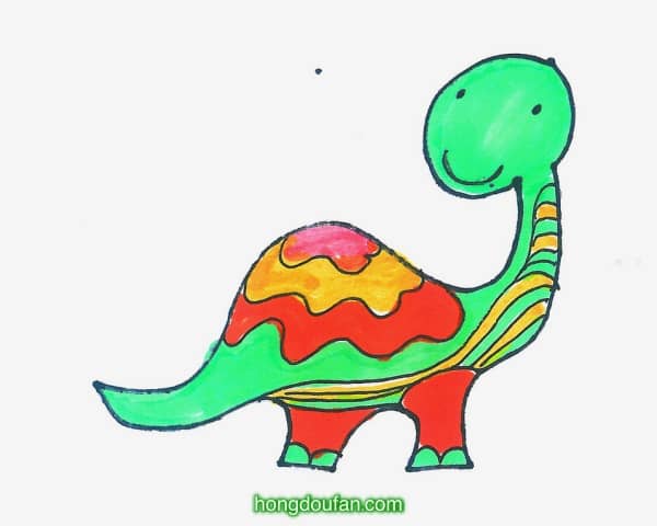 7张有趣的简单卡通小恐龙儿童恐龙简笔画