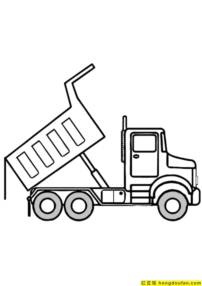 铲车卡车工程车大体量汽车卡通涂色图片免费下载-红豆饭小学生简笔画