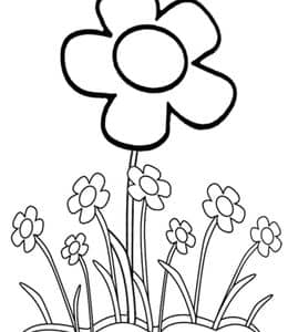 10张春天花园中的花丛要如何画?很多鲜花卡通简笔画