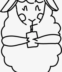 小绵羊喝饮料！可爱的小绵羊手绘卡通简笔画大全